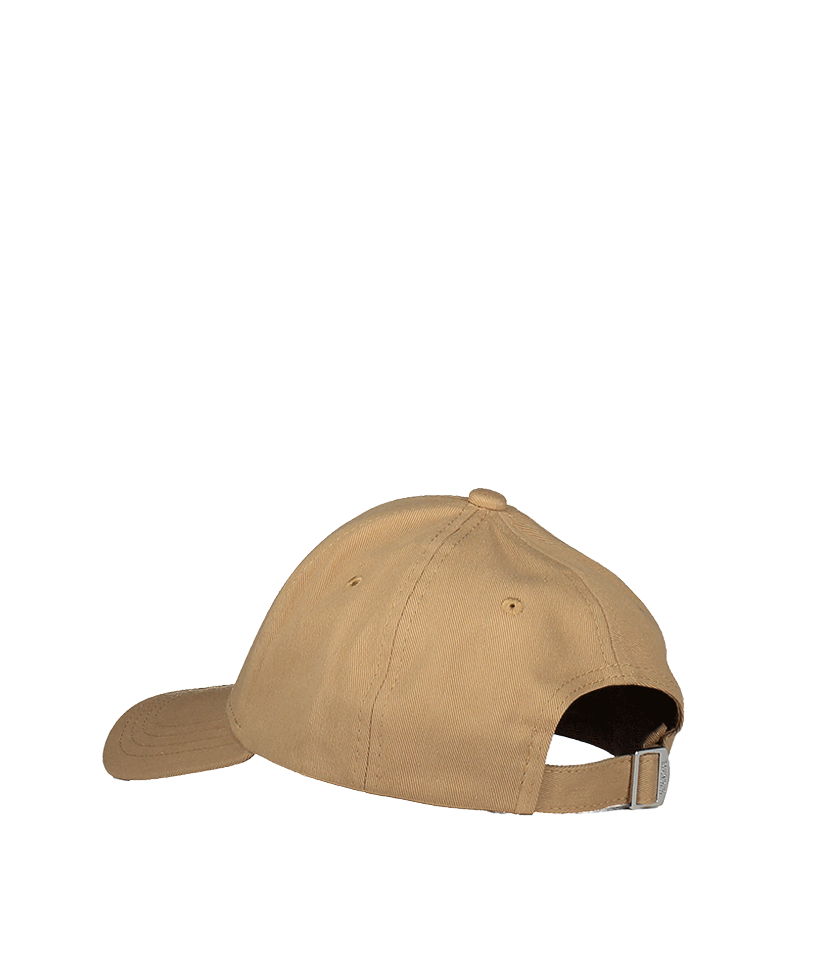 Cotton Twill Six Panel Cap with Embroidered Logo - Beige