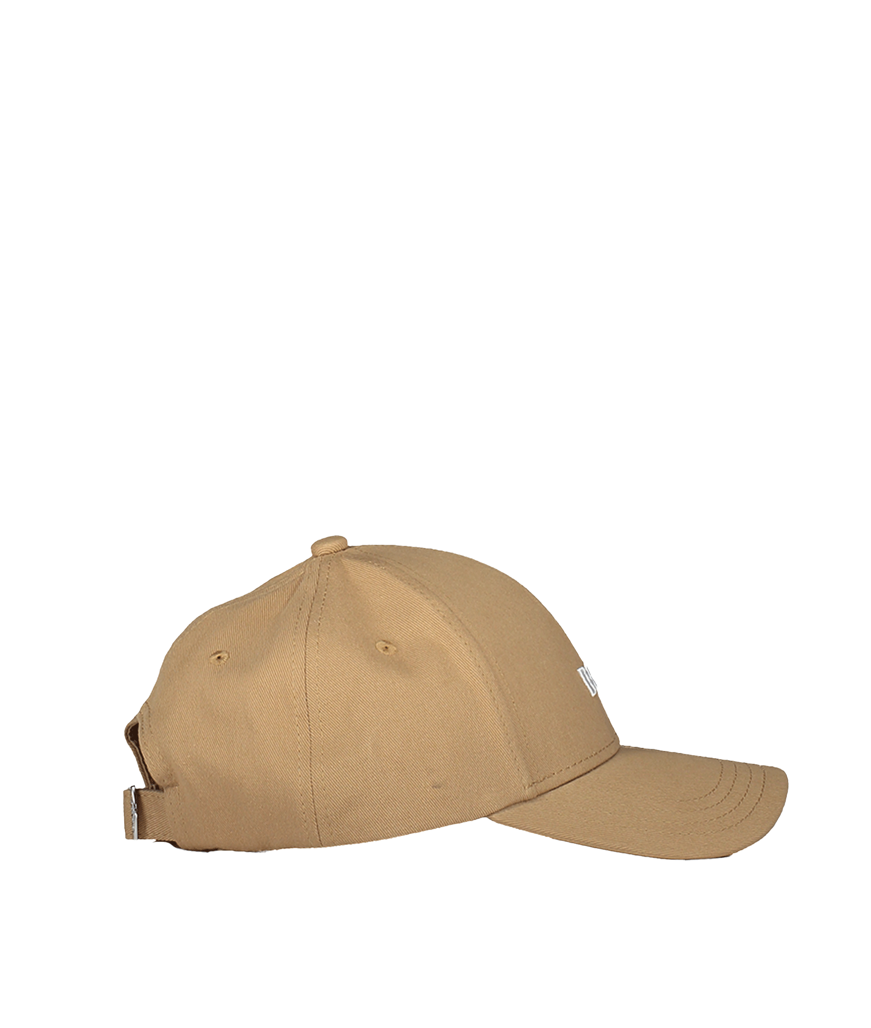 Cotton Twill Six Panel Cap with Embroidered Logo - Beige