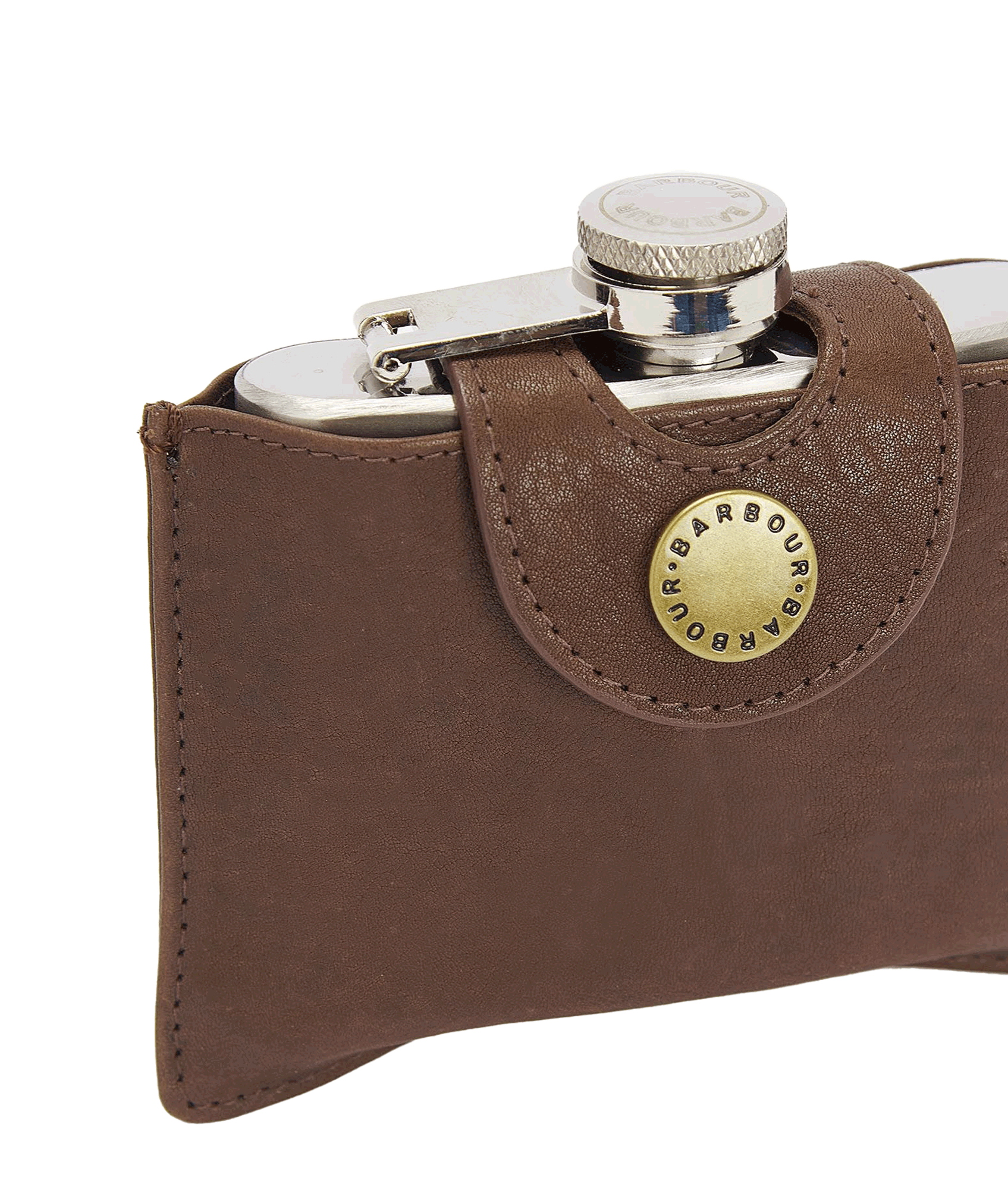 5oz Hinged Hipflask - Brown