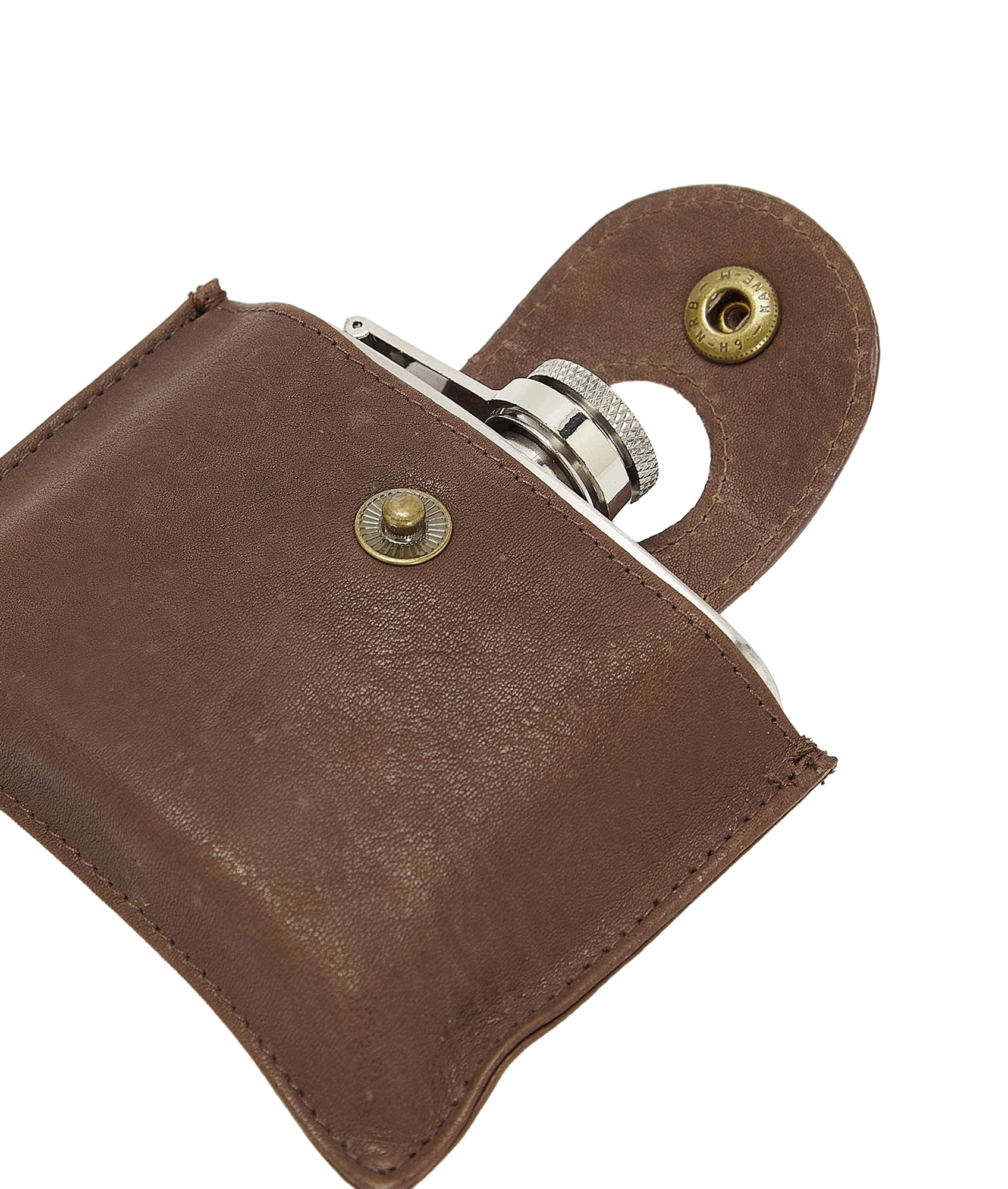 5oz Hinged Hipflask - Brown