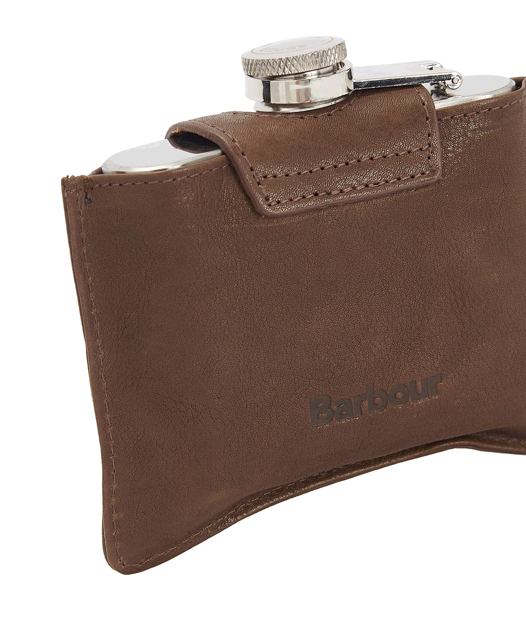 5oz Hinged Hipflask - Brown